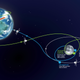 A simplified depiction of Artemis 1's trips around the Moon.